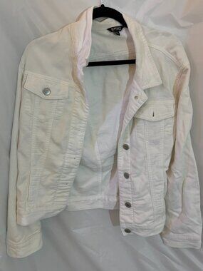 Buffalo David Bitton White Denim Jacket Womens M